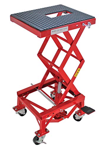 Red Hydraulic Motorcycle Lift Table, 300 lbs. Weight Capacity K252