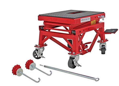 Red Hydraulic Motorcycle Lift Table, 300 lbs. Weight Capacity K252