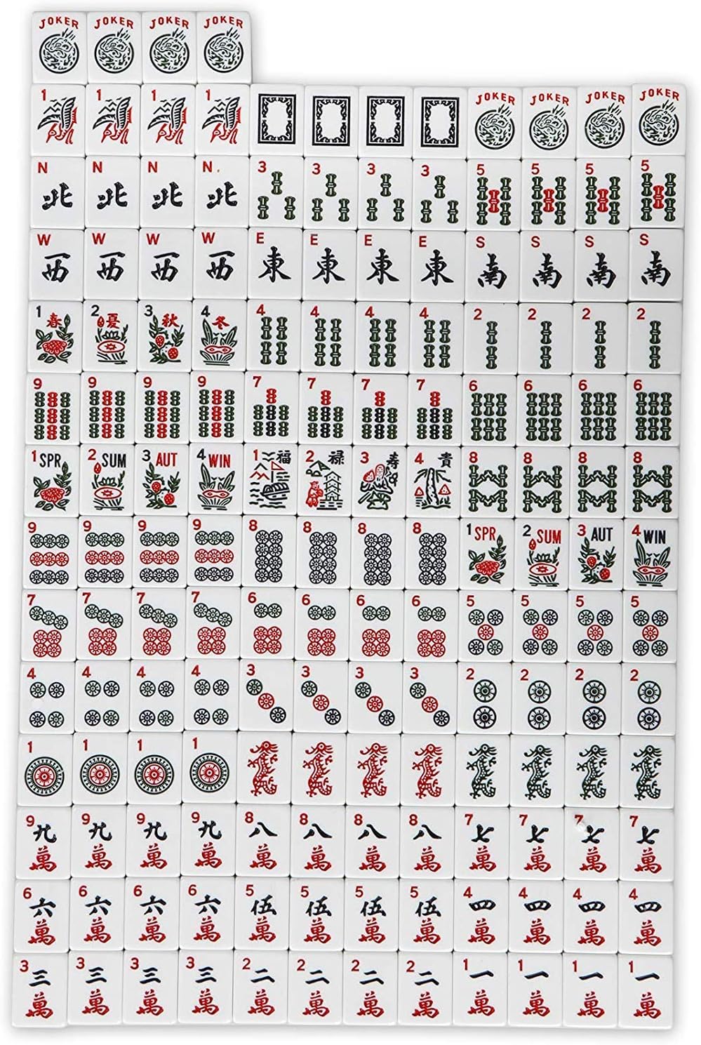 166 Tiles Complete Mahjong Set with Rack and Bag U3685