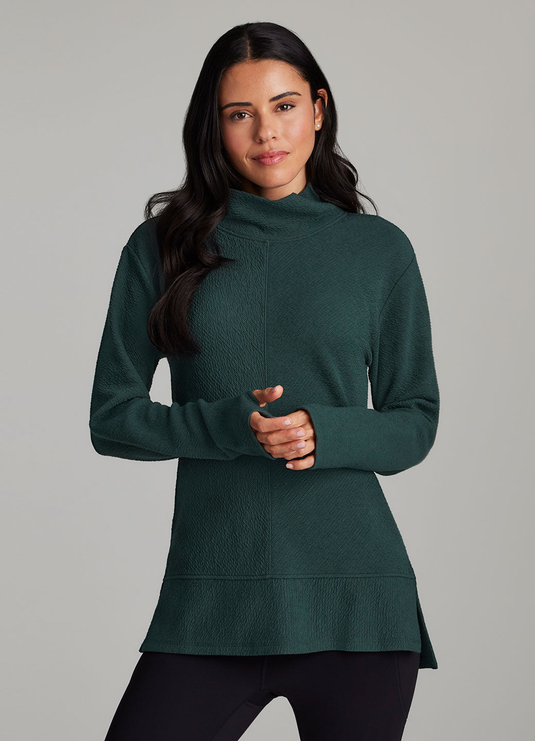 Studio Jacquard Mock Neck Pullover