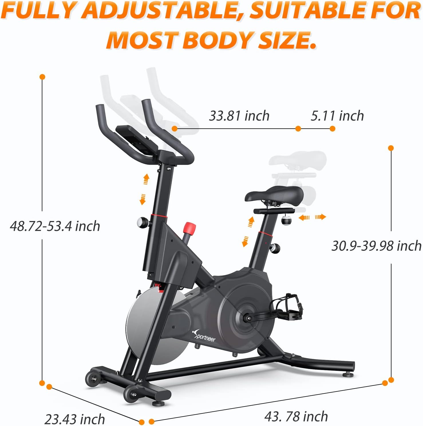 Black Magnetic Resistance Exercise Bike Y87290