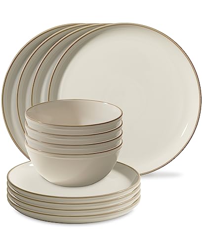 16-Pc Stoneware Dinnerware Set, Navy V719