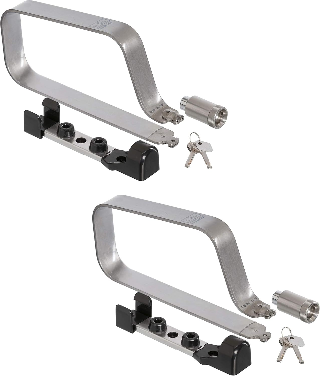 2-Pack Titanium Bike Locks with 2 Mounting Clips R496