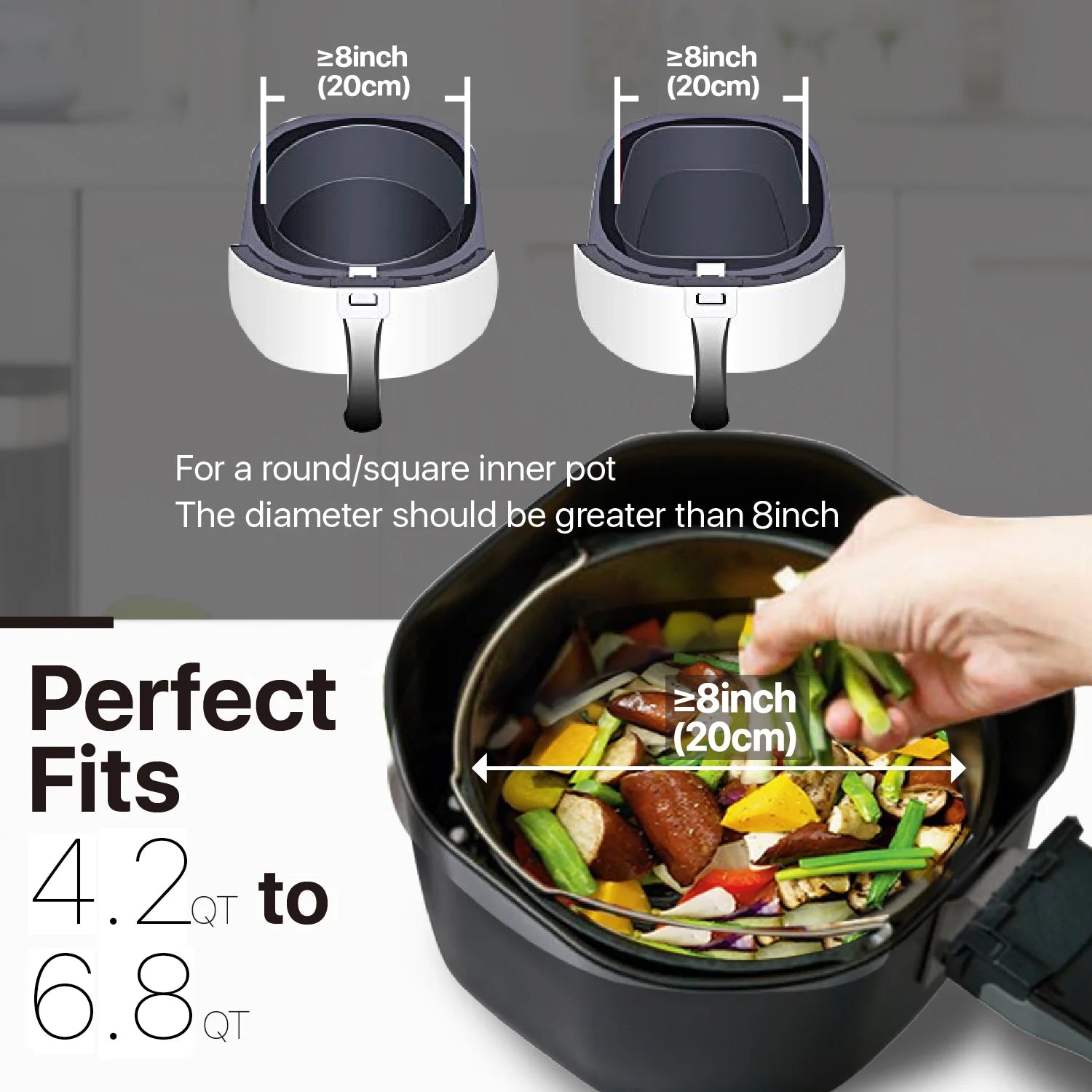 17 Set 8 Inch Air Fryer Accessories with Recipe Cookbook I5479