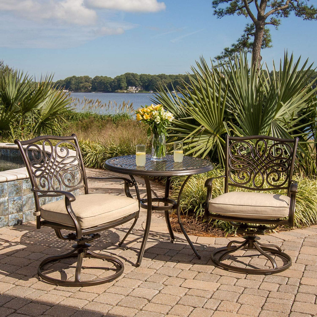 Red 3 Piece Bistro Set with Cast Top Table M651