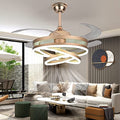 42" Ceiling Fan Chandelier Light with Remote Control 4 Retractable ABS Blades U85196