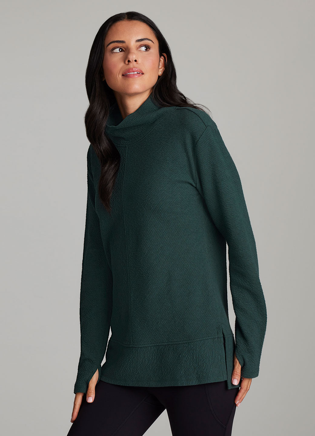 Studio Jacquard Mock Neck Pullover