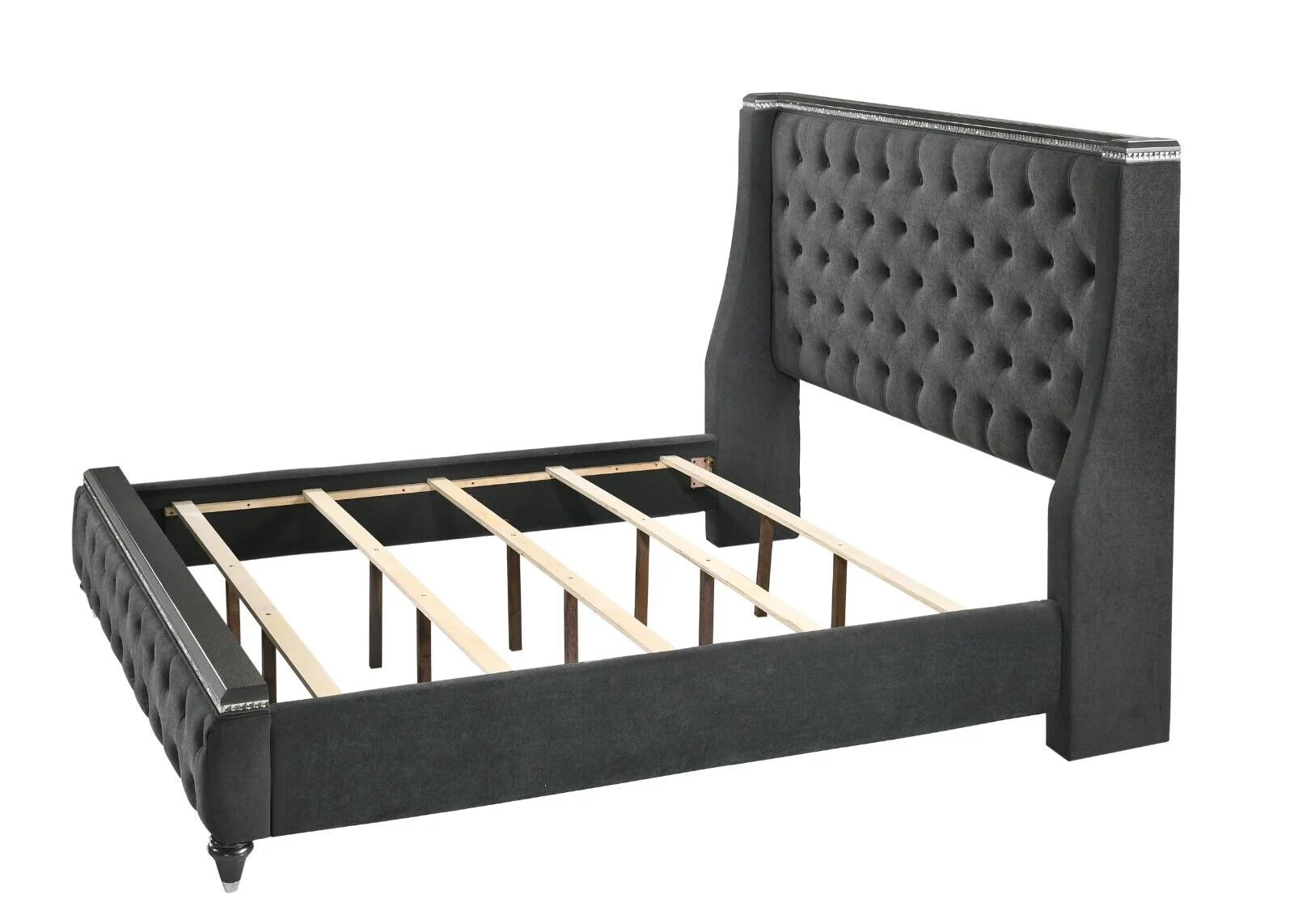 5pc Queen Size Grey Upholstered Bedroom Set T414792