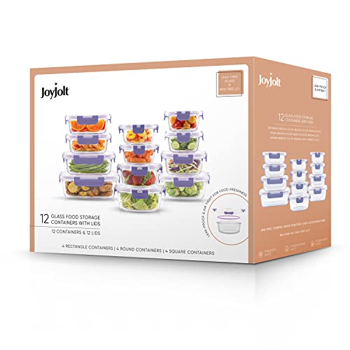 24pc Borosilicate Glass Storage Containers with Lids C7275