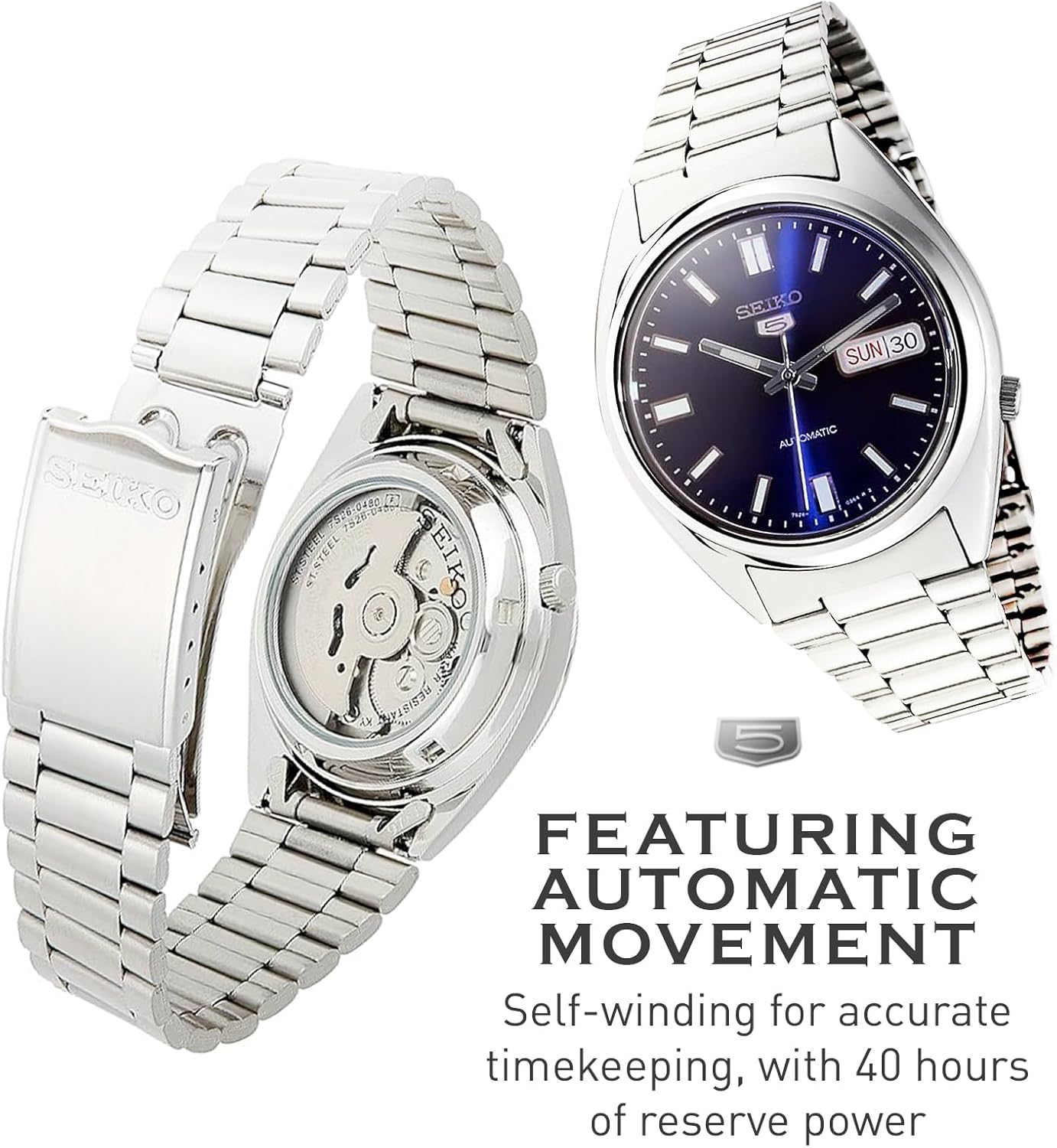 Automatic Watch with Blue Dial, Stainless Steel Case & Bracelet X332