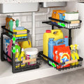 2 Tier Slide out Metal Cabinet Organizer Shelf J86096