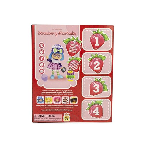 Strawberry Shortcake 5.5-inch Poseable Sweet Scented Fashion Doll with 4 Surprise Reveal Accessories V329376