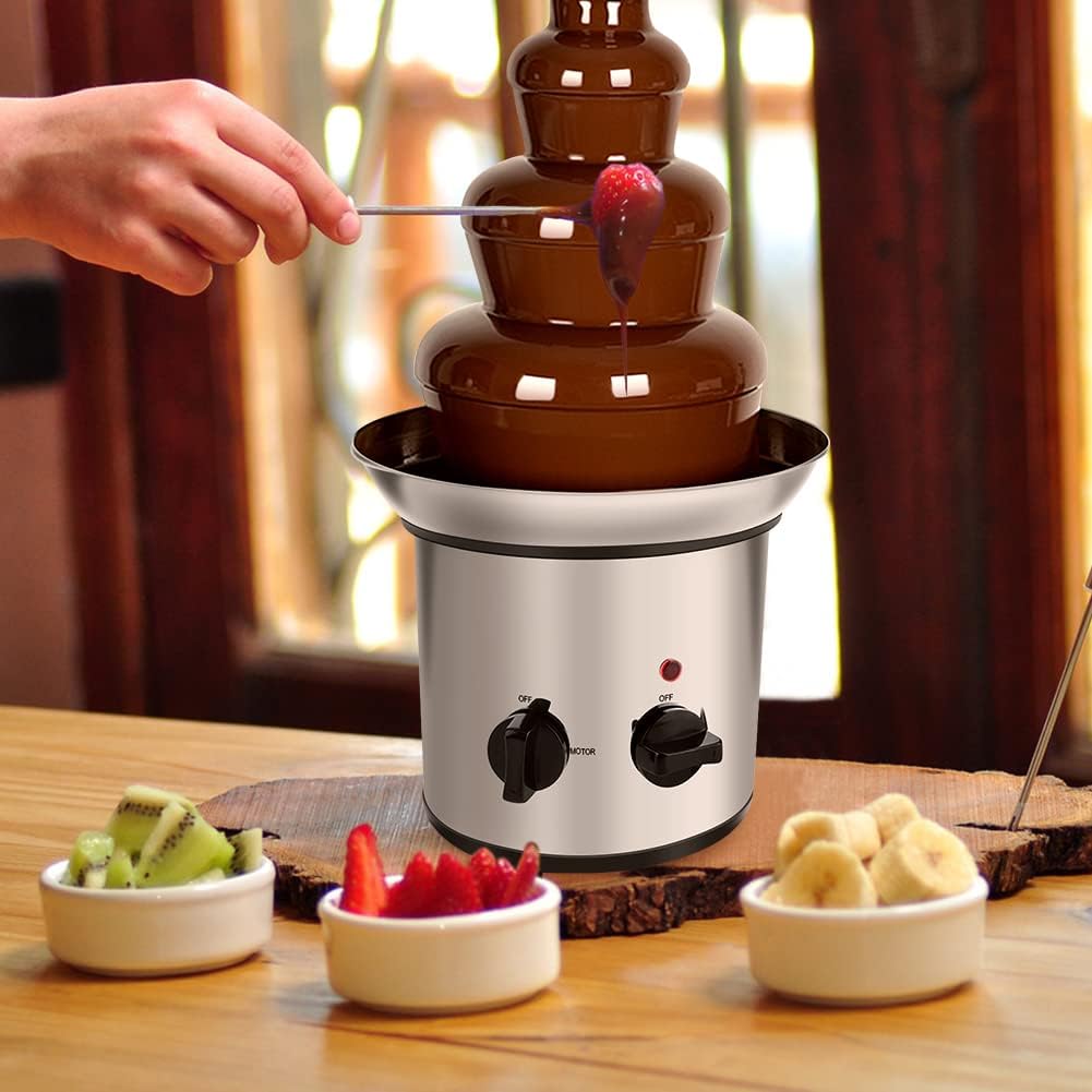 4 Tier Electric Stainless Chocolate Fondue Fountain D457355