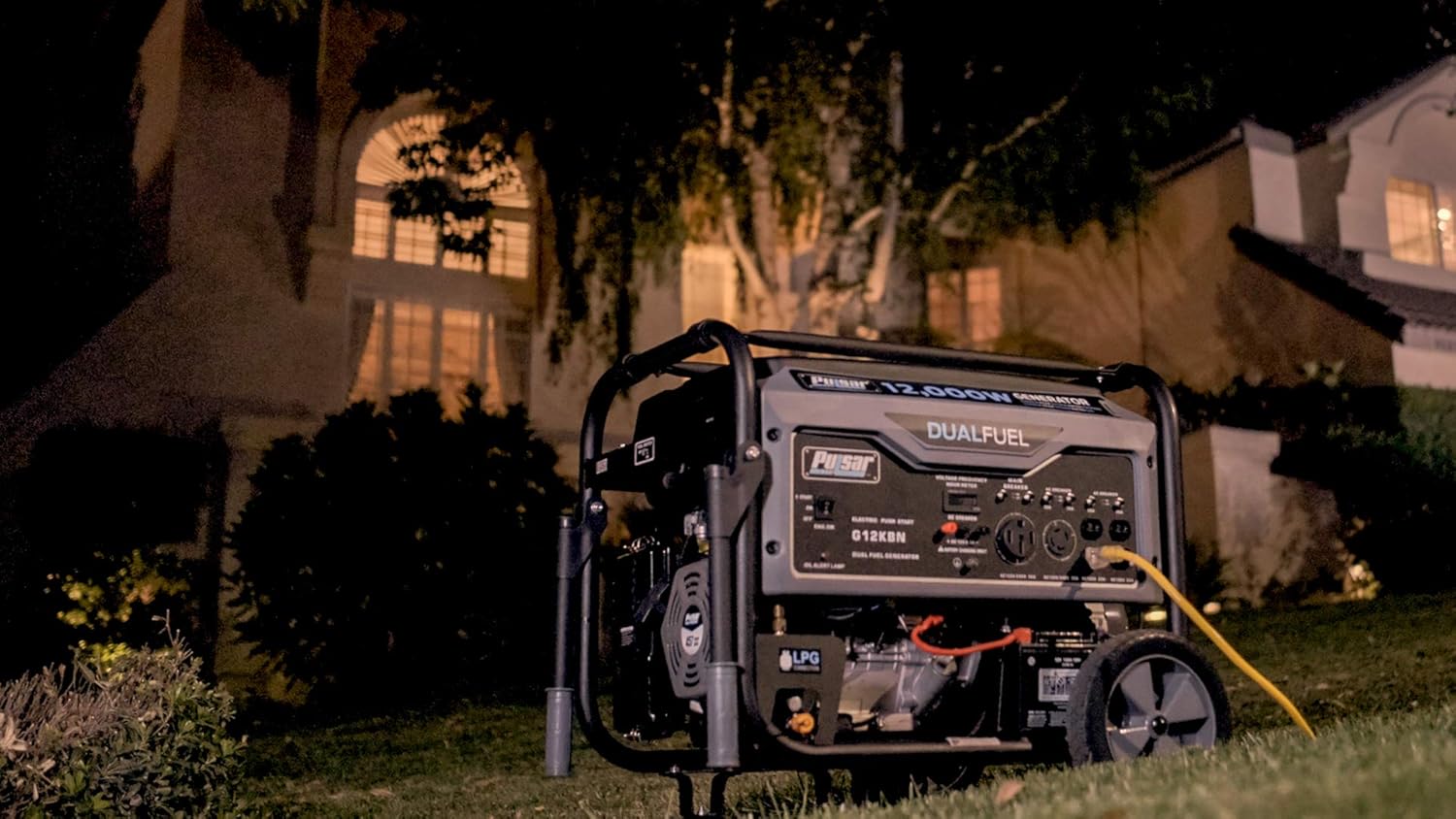 Heavy Duty Portable Dual Fuel Generator - 9500 Rated Watts & 12000 Peak Watts - Gas & LPG - Electric Start L2403