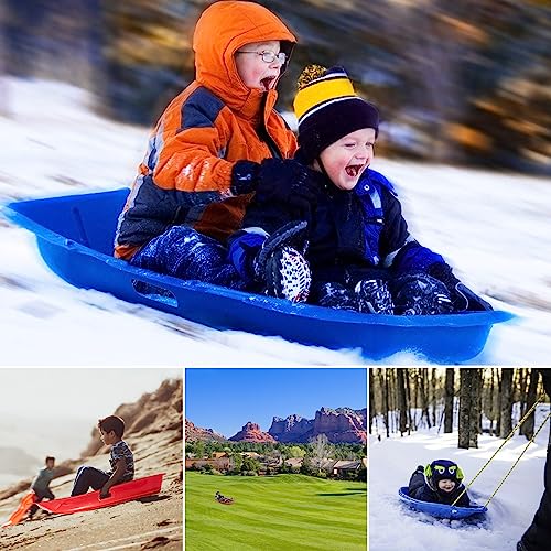 Flexible Plastic Snow Sled with Pull Rope for 1-2 Rider T53686