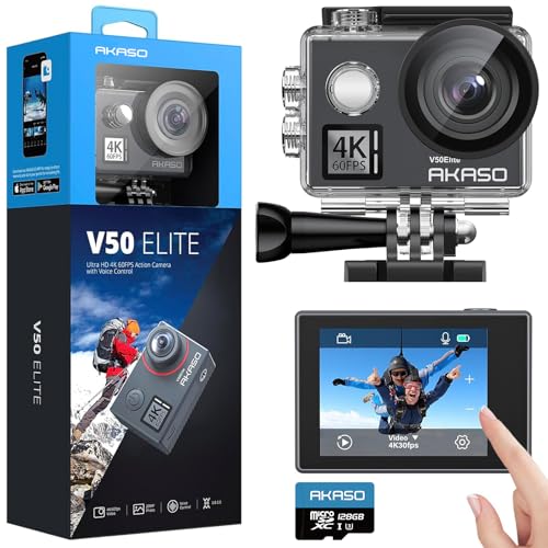 4K60fps Action Camera with 128GB Memory Card Y713524