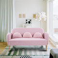 Pink Velvet Mini Couch with 3 Lumbar Pillows I979837