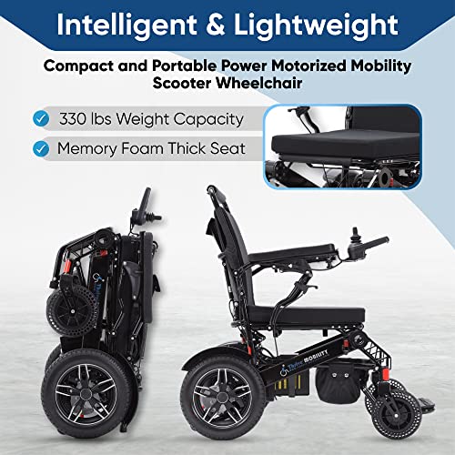 Lightweight Fold Electric Wheelchair (Blue, 17 Inches Seat Width) E256630