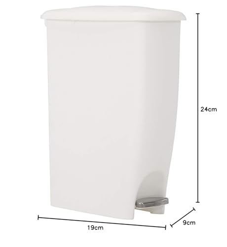 White 11.3 Gallon Plastic Step On Trash Can H327