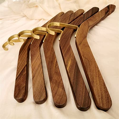 Solid Wood Hangers with Brass Hooks 5Pcs O12683