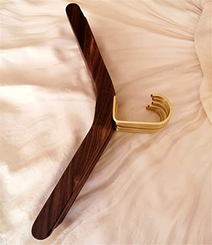 Solid Wood Hangers with Brass Hooks 5Pcs O12683
