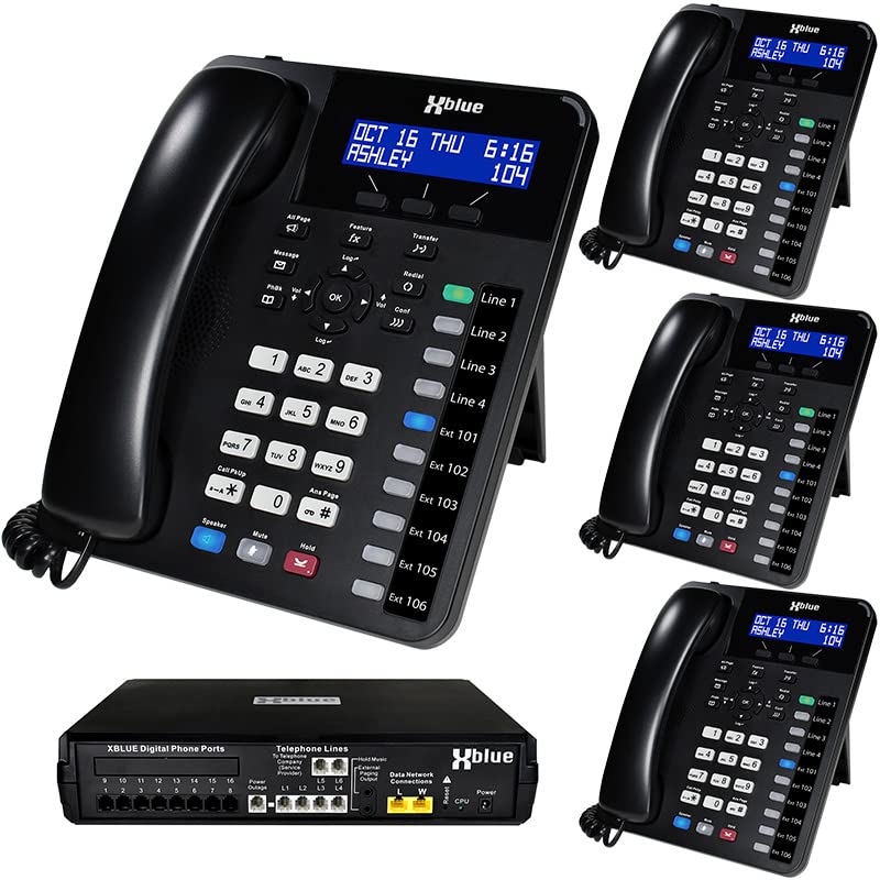 Small Business Phone System Bundle with 4 Digital Phones Q59562
