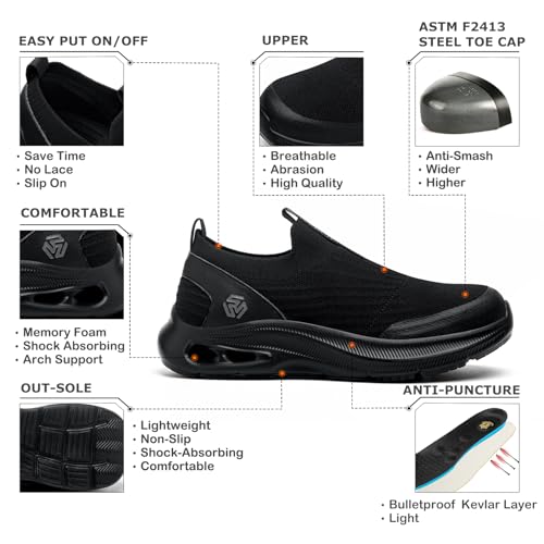 Steel Toe Slip-On Work Shoes S948
