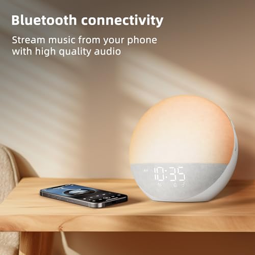 White Noise Machine Alarm Clock with Bluetooth Speaker P749001