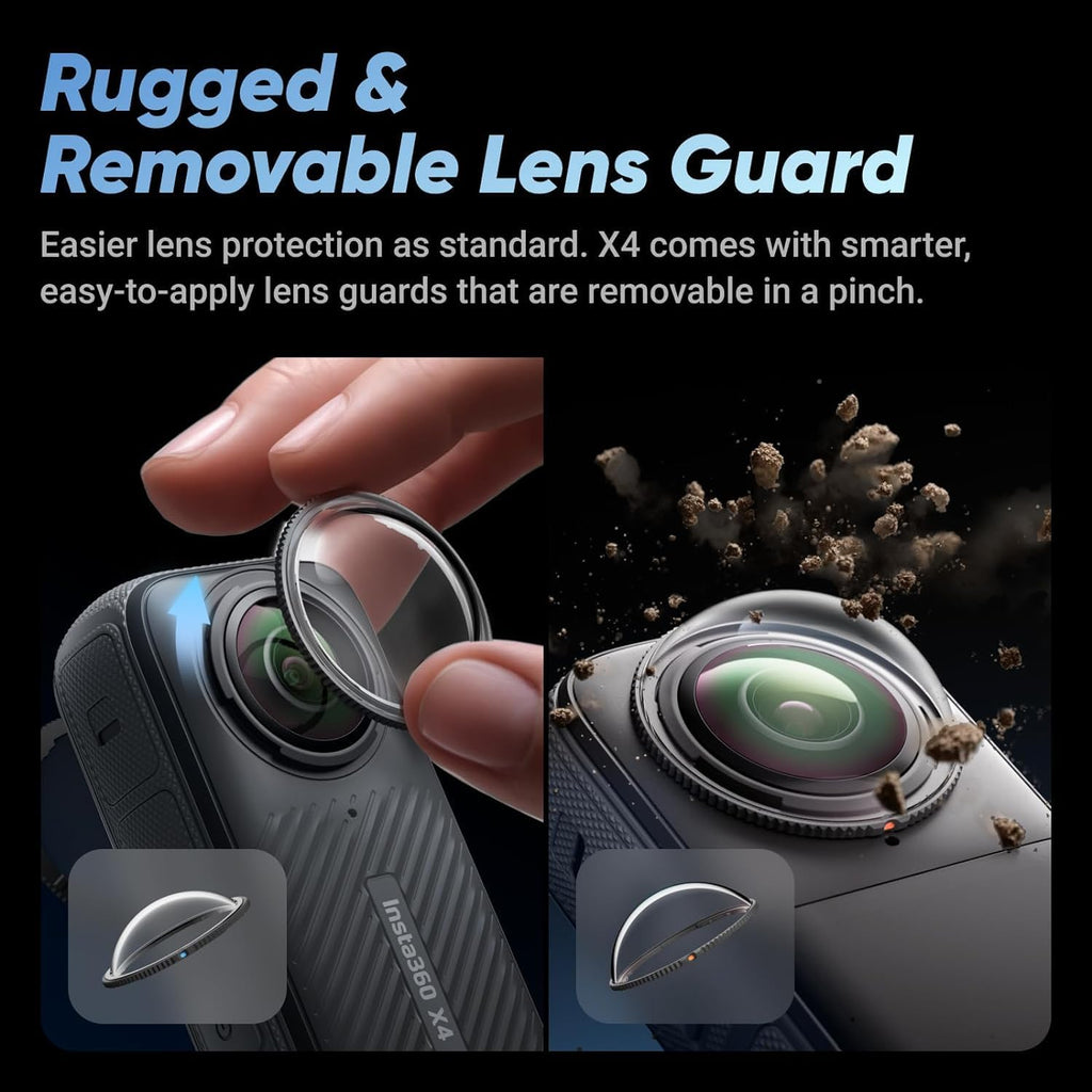 Waterproof 8K 360 Action Helmet Camera with Removable Lens Guards M357640