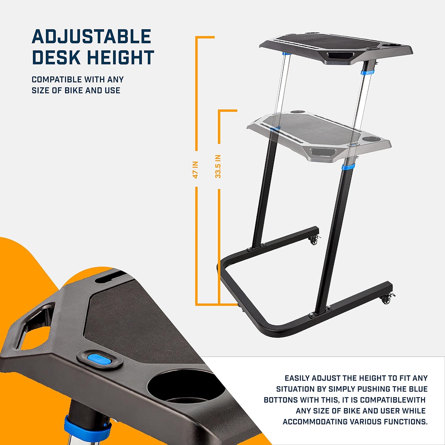 Portable Multi-Tasking Workstation Table with Adjustable Height and Non-Slip Surface S4261