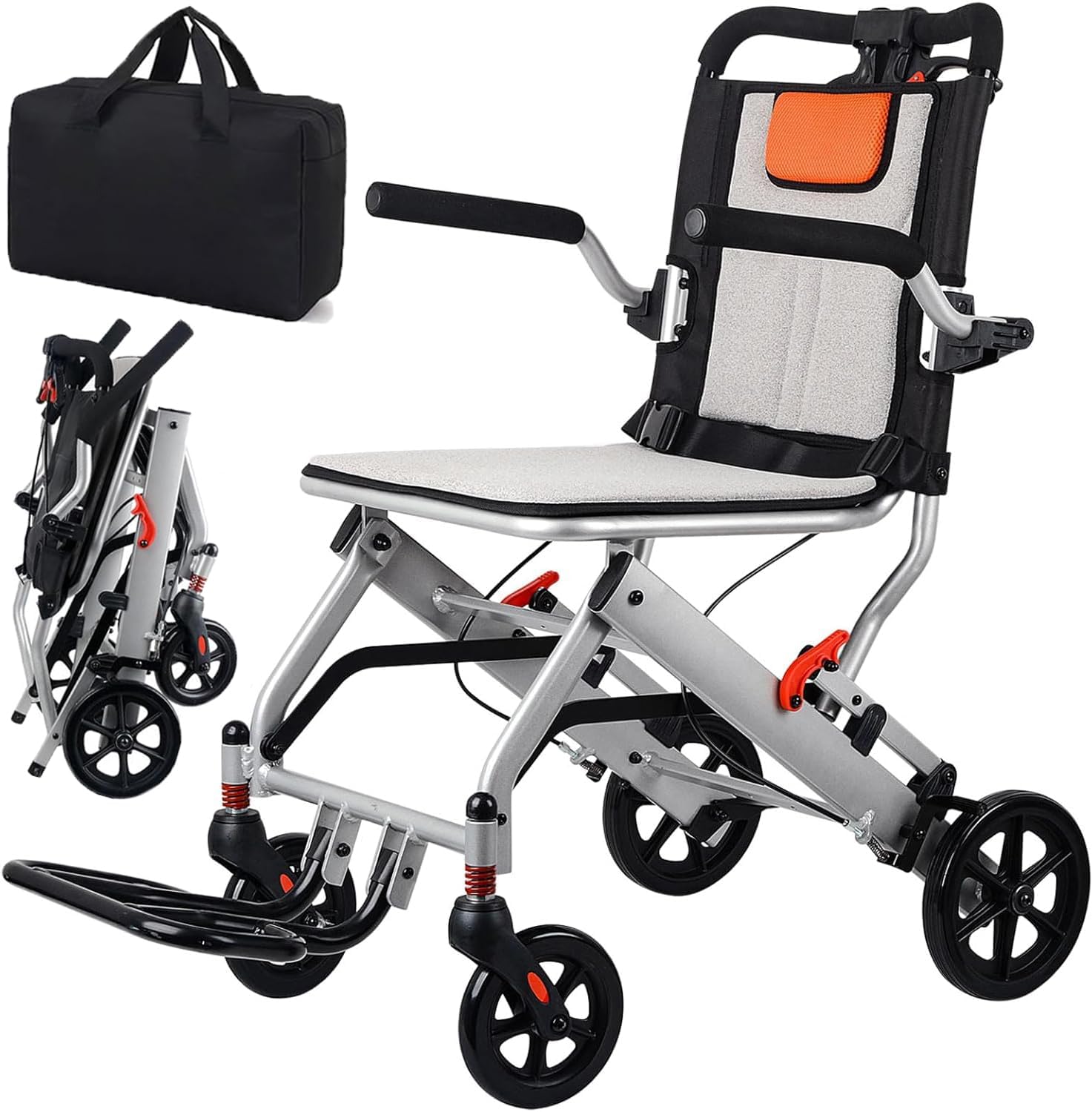 Lightweight Aluminum Folding Transport Wheelchair D305