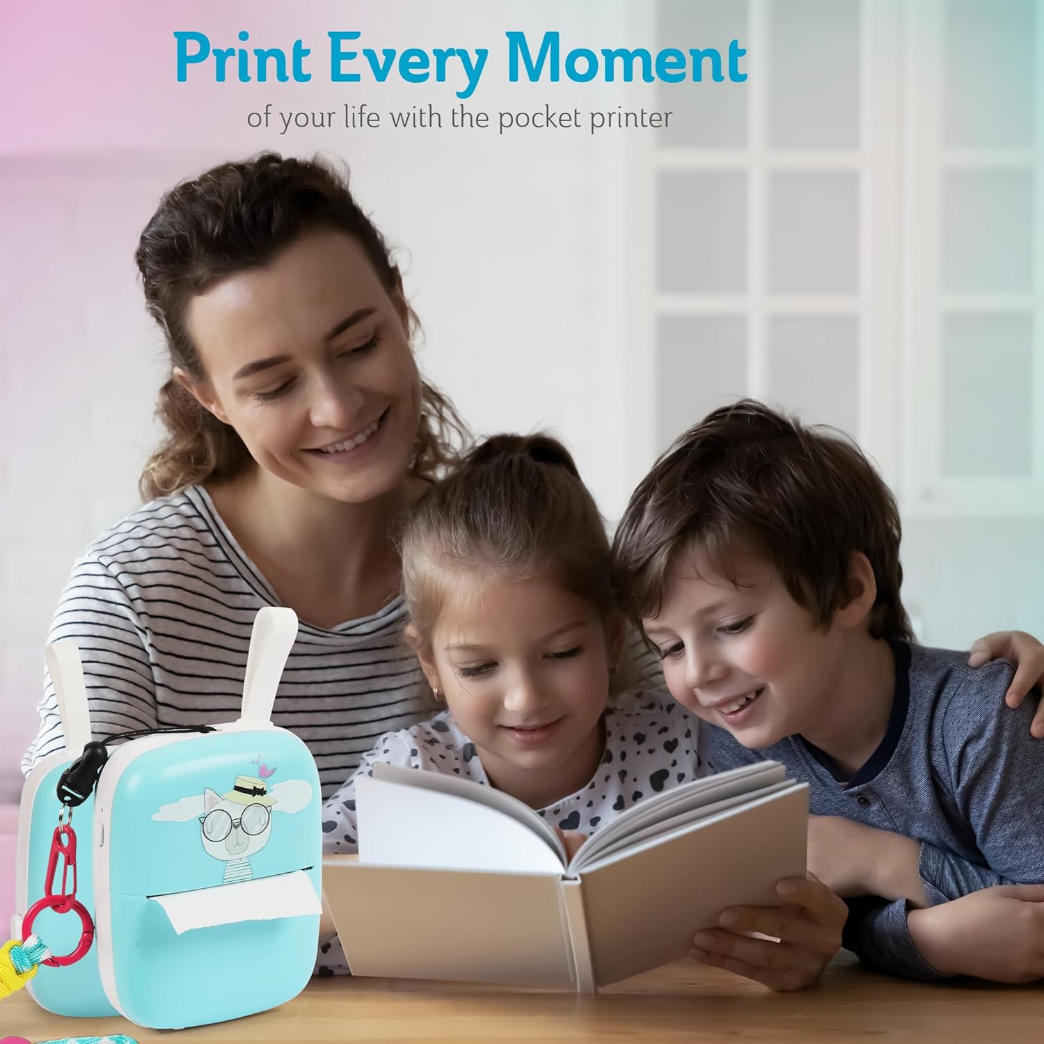 Portable Bluetooth Thermal Sticker Printer (Blue) N704034
