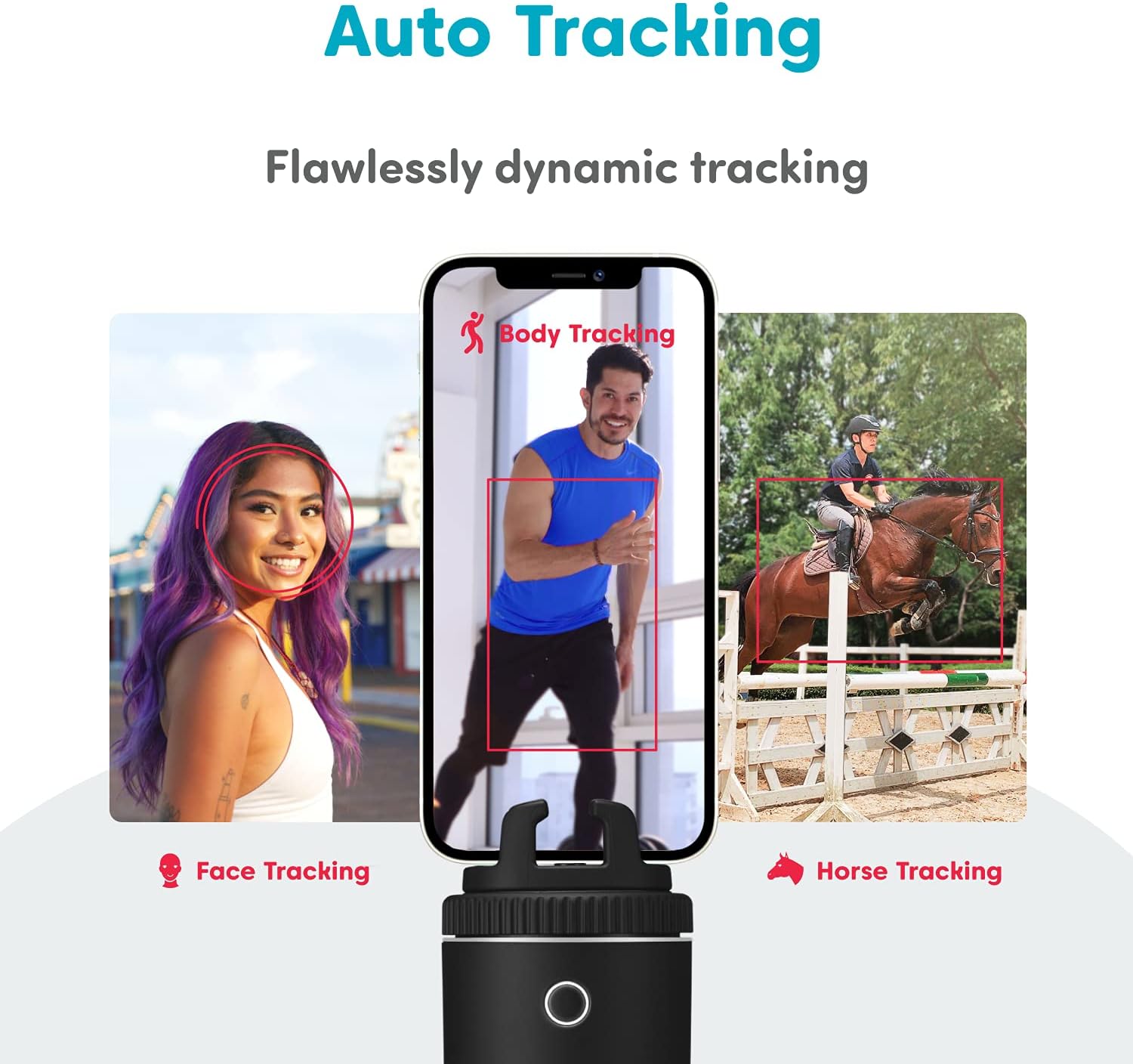 Fast Auto Tracking Phone Holder with Remote - 360 Rotation Camera Stand T8586