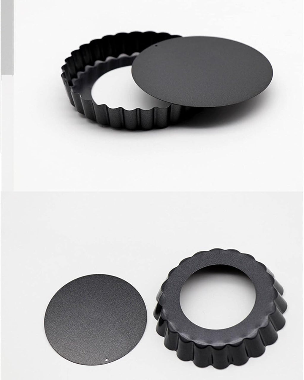 6 pcs 3" Mini Tart Pans Removable Bottom Carbon Steel D39621