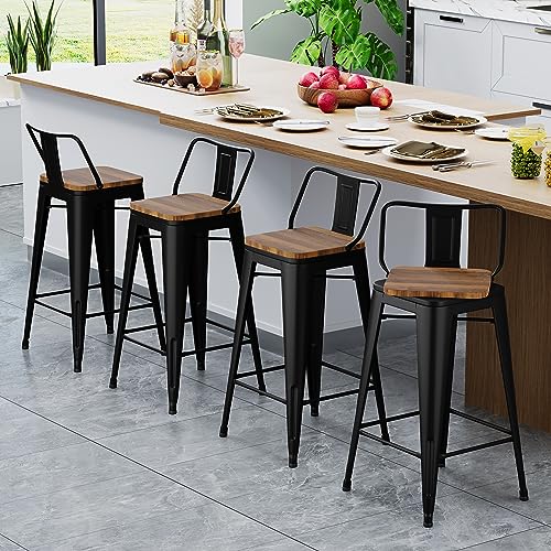 30 Inch Set of 4 Swivel Counter Height Metal Bar Stools Q2021