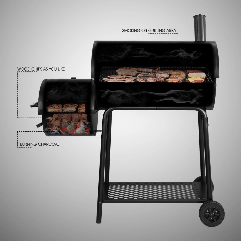 30" Charcoal Grill with Offset Smoker A309