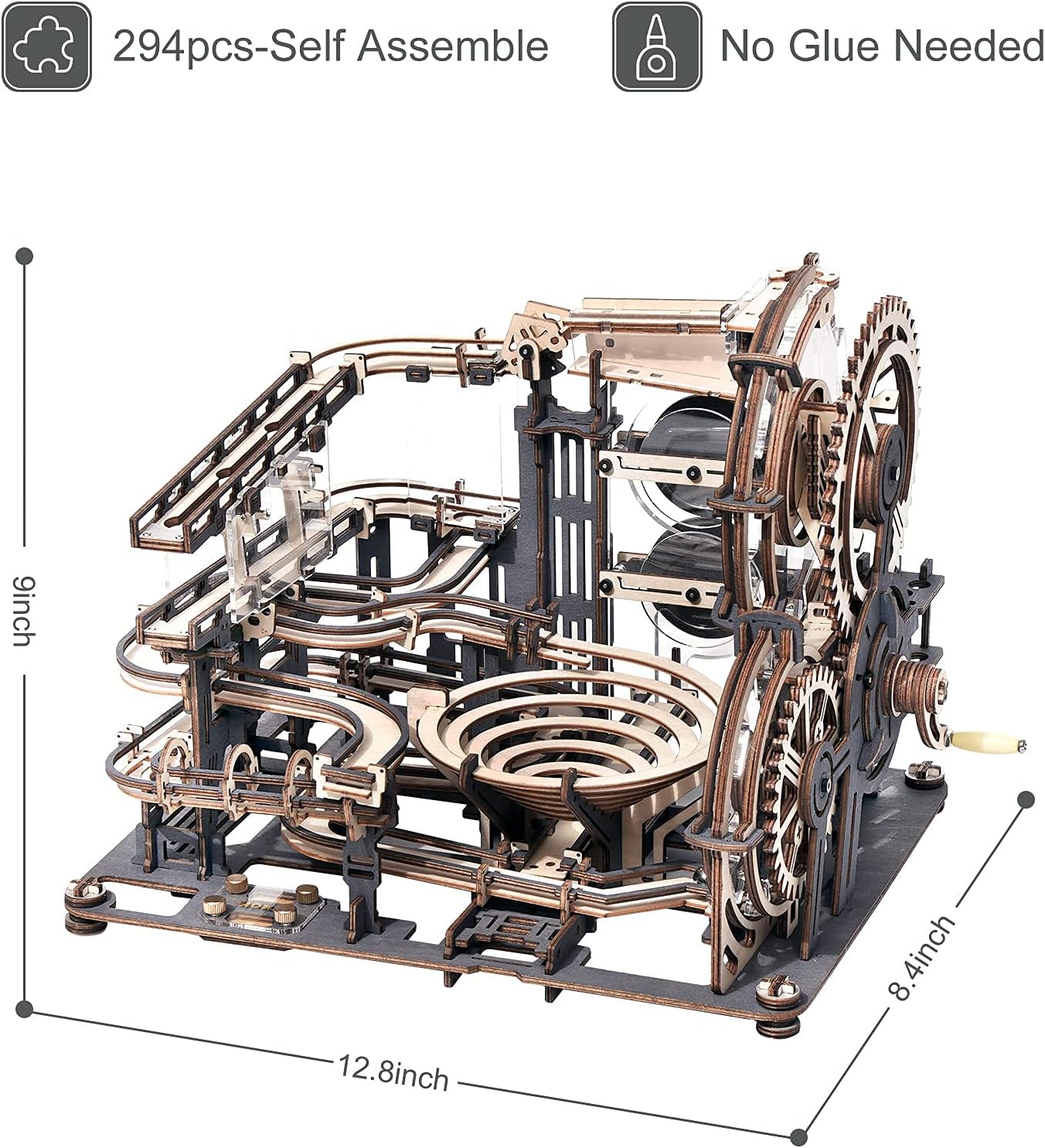 3D Wooden Puzzles Marble Run Chain Model Mechanical Building Kit G26355