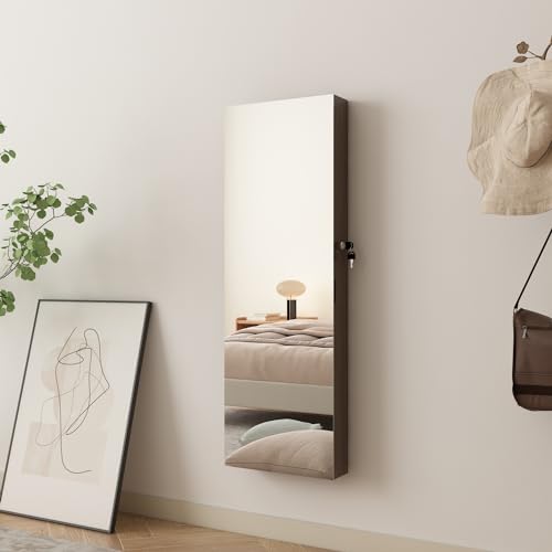 Off-White Jewelry Armoire with Mirror and 2 Drawers S670089