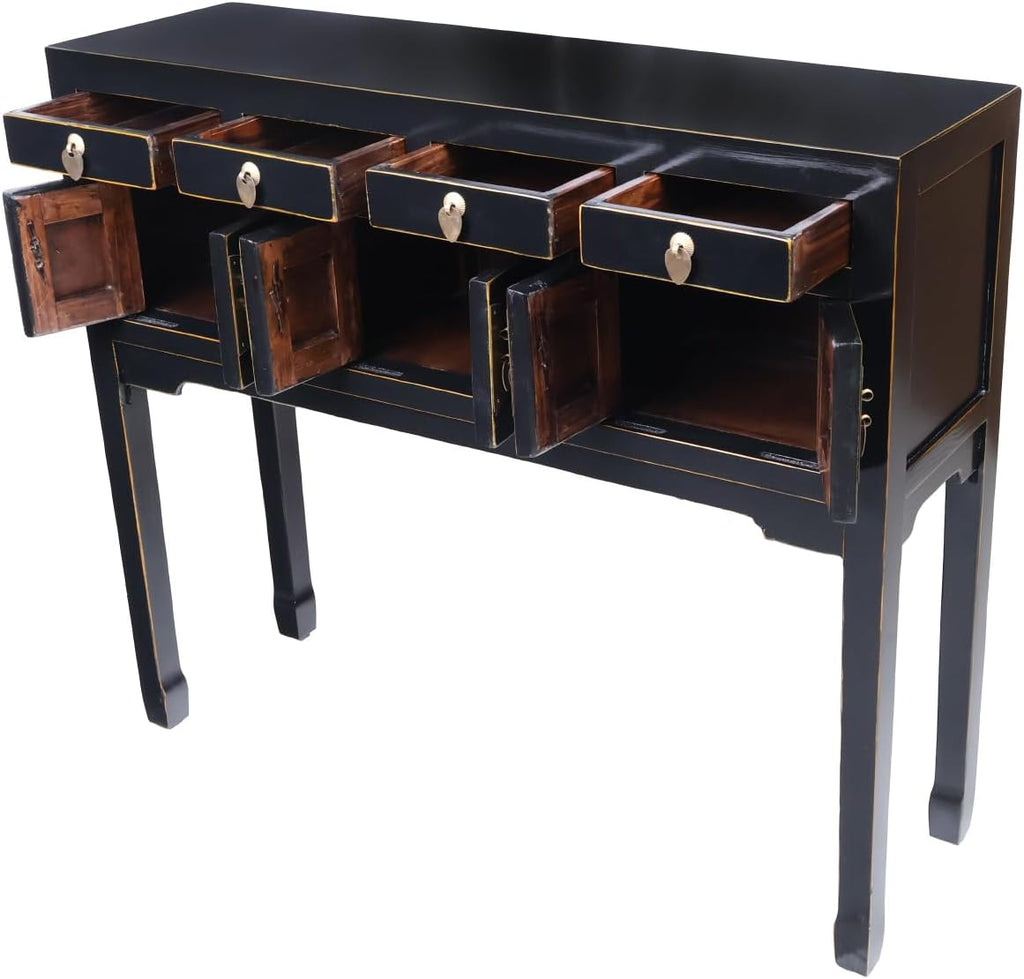 Black Lacquer Console Table U11134