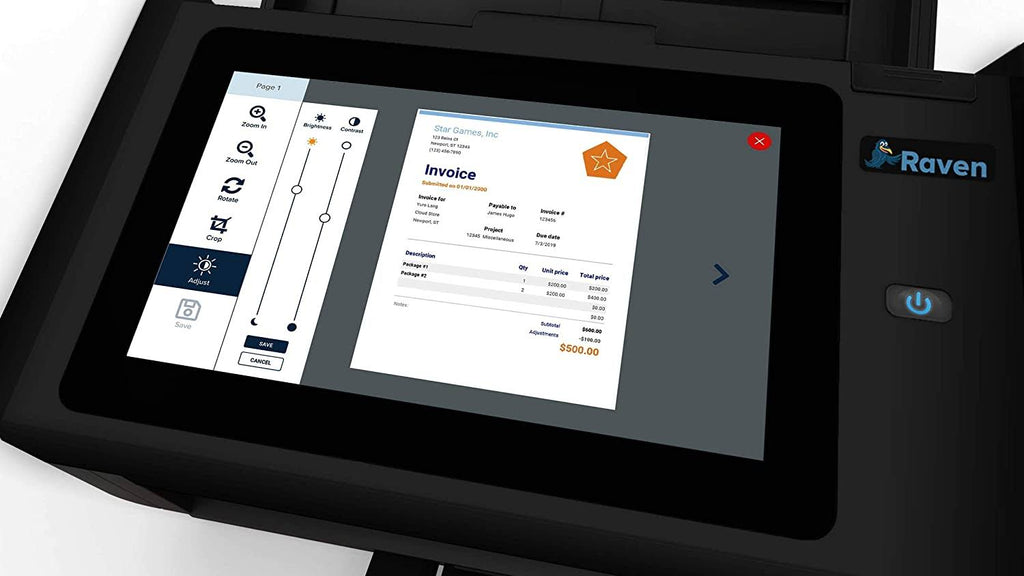 Raven Pro Document Scanner with Touchscreen, Color Duplex Feeder, Wireless, Wifi, Ethernet, USB X124523