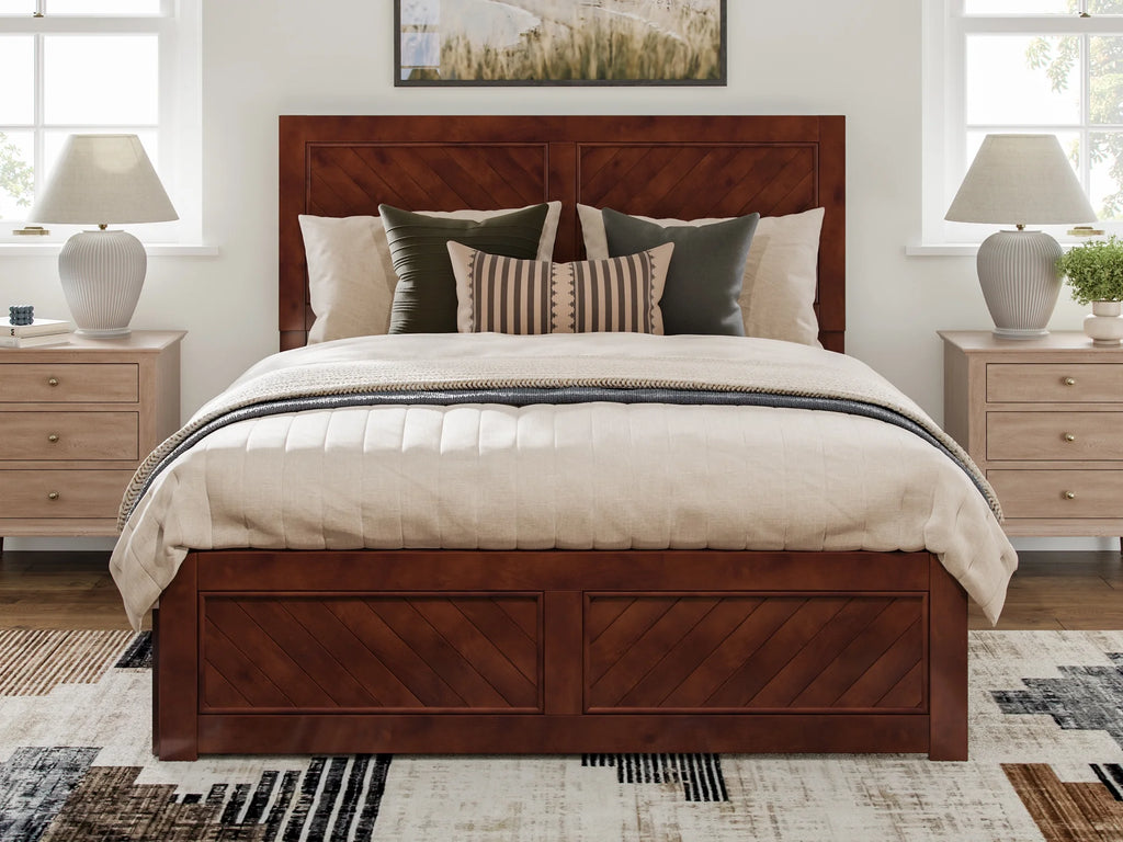 Queen Solid Wood Platform Bed with Storage Drawers P1237