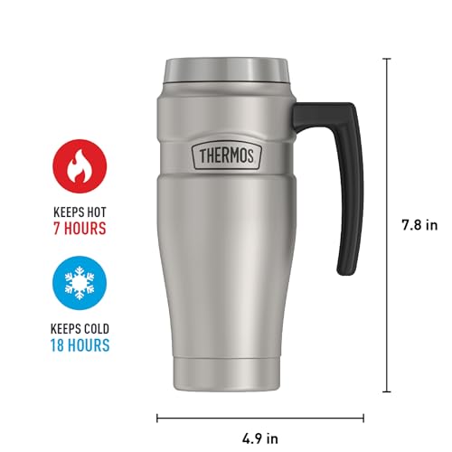 16 Ounce Matte Stainless Steel Vacuum-Insulated Travel Mug C22046