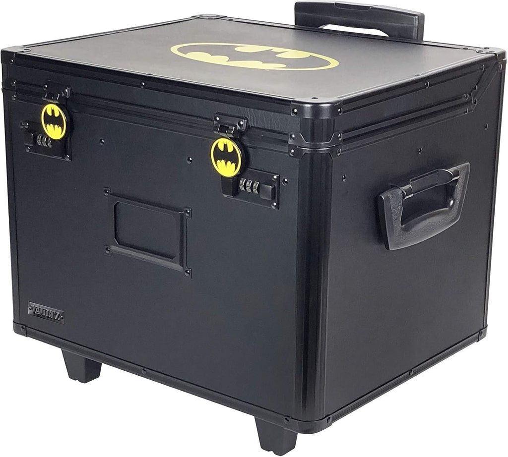 Portable File Box with Handle - 15 x 14 x 17 Inch Lock Box with Wheels - Double Combination Locking Cabinet - Tactical Black P633