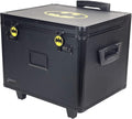 Portable File Box with Handle - 15 x 14 x 17 Inch Lock Box with Wheels - Double Combination Locking Cabinet - Tactical Black P633