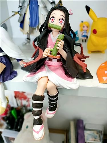 Nezuko Figure Eating Rice Balls Sitting Pose Demon Action Figures Anime Devil Slayer Figure Desktop Decor Collection Toy D796287