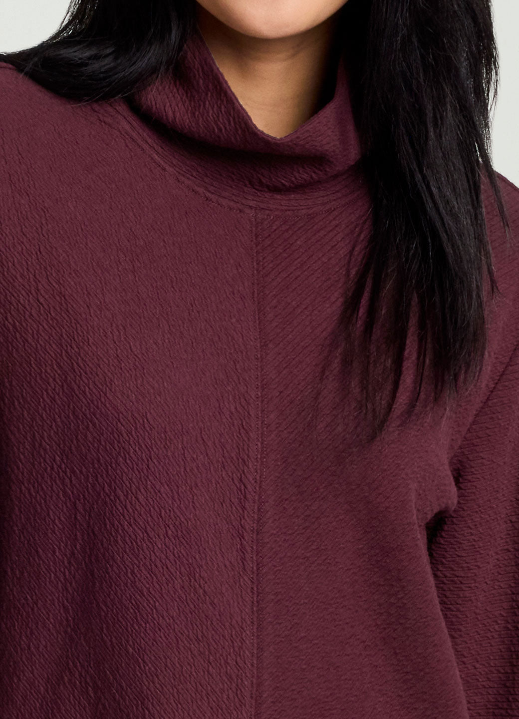 Studio Jacquard Mock Neck Pullover