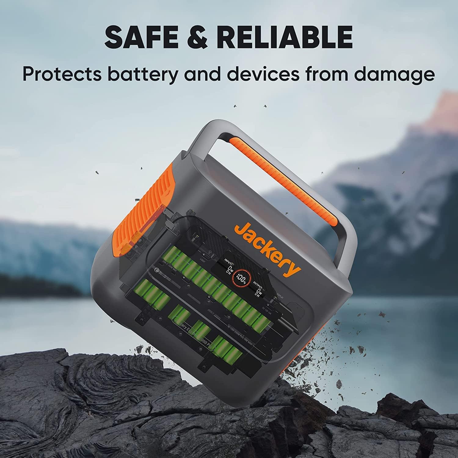 2160Wh Portable Power Station with 3x120V AC Outlets V472