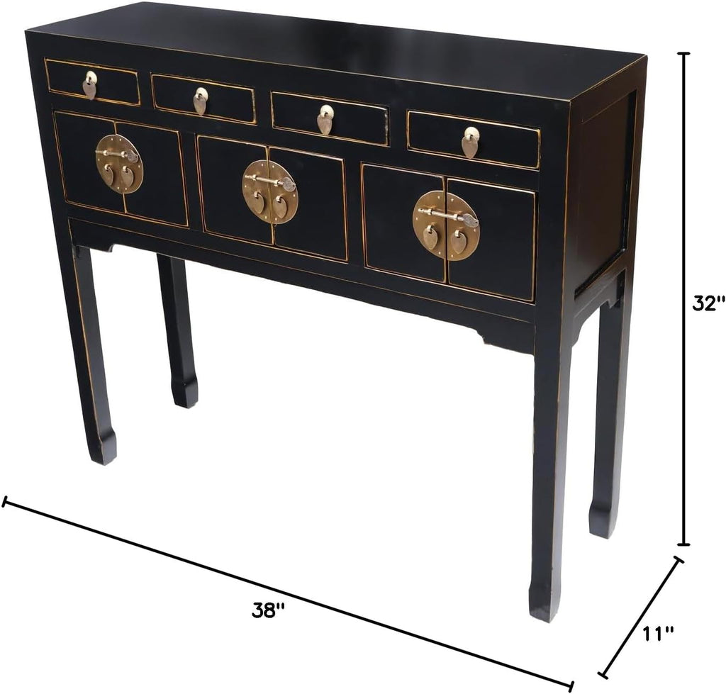 Black Lacquer Console Table U11134