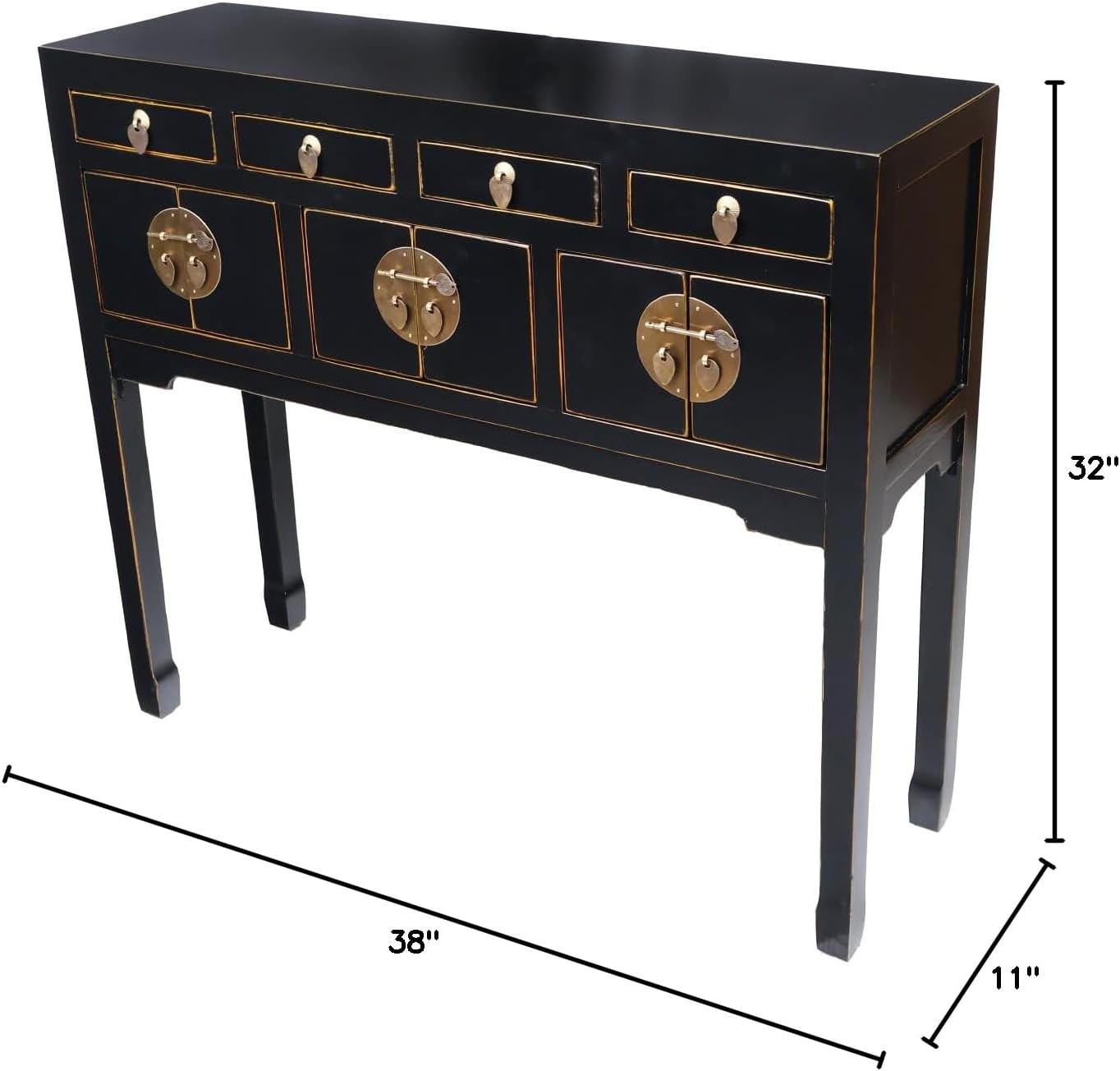 Black Lacquer Console Table U11134
