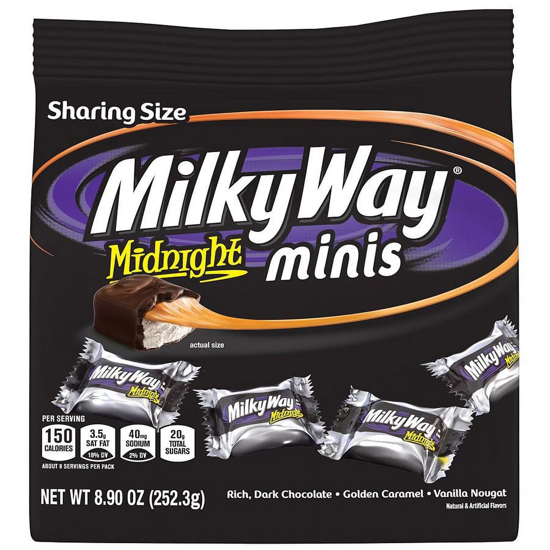 Midnight Dark Chocolate Candy Bars 8.9oz Pack of 2 D25548